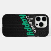 Kies Happy Modern Zwart Patroon iPhone Case (Achterkant (horizontaal))