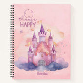 Kies Happy Palace op de Pink Cloud aanpasbaar Notitieboek (Voorkant)