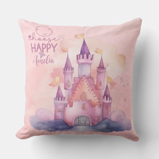 Kies Happy Palace op de Pink Cloud Kussen (Voorkant)