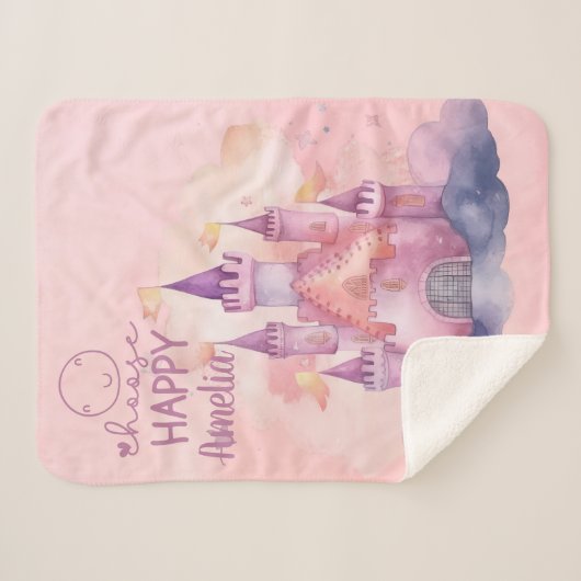 Kies Happy Palace op de Pink Cloud Sherpa Deken (Voorkant (horizontaal))