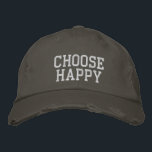 Kies Happy Positive Mindset Motivatie offerte Geborduurde Pet<br><div class="desc">Verspreid positiviteit waar je ook gaat met dit 'Choose Happy'-ontwerp met een gedurfde, verontruste typografische stijl. Perfect voor degenen die houden van opbeurende berichten, mindfulness en een casual maar stijlvolle look. Een geweldige keuze voor alledaagse draag, zelfzorgpleitbezorgers, of als een doordacht geschenk voor iedereen die gelooft in de kracht van...</div>