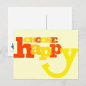 Kies happy quote briefkaart (Voorkant / Achterkant)