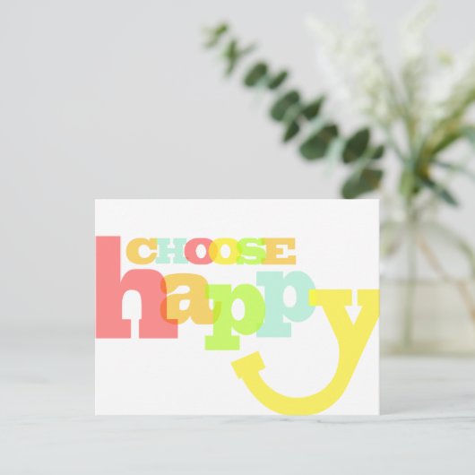 Kies happy quote briefkaart (Staand voorkant)