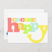 Kies happy quote briefkaart (Voorkant / Achterkant)