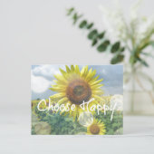 Kies Happy Quote met Zonnebloemen Briefkaart (Staand voorkant)