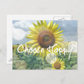 Kies Happy Quote met Zonnebloemen Briefkaart (Voorkant / Achterkant)