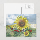 Kies Happy Quote met Zonnebloemen Briefkaart (Voorkant / Achterkant)