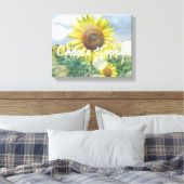 Kies Happy Quote met Zonnebloemen Canvas Afdruk (Insitu (Slaapkamer))