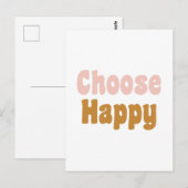Kies Happy Retro Lettering in Blush en Mustard Briefkaart (Voorkant / Achterkant)