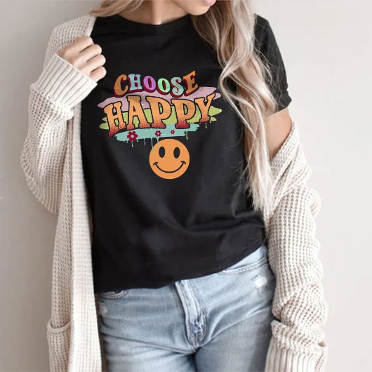 Kies Happy T-Shirt, esthetisch overmaats T-shirt