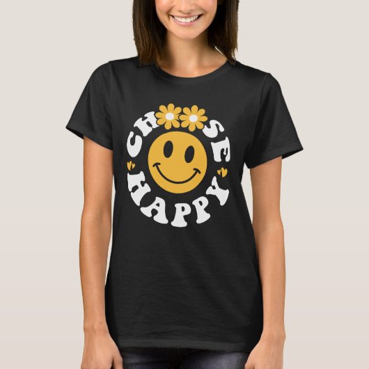 Kies Happy T-Shirt, Trendy Unisex T-shirt (Voorkant)