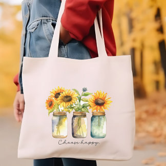 "Kies Happy" Zonnebloem Tas