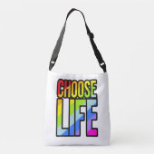 Kies het leven kleurrijke tekst slogan canvas tas (Achterkant)