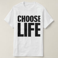 Kies het leven (zwart print) T-shirt
