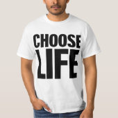Kies het leven (zwart print) T-shirt (Voorkant)