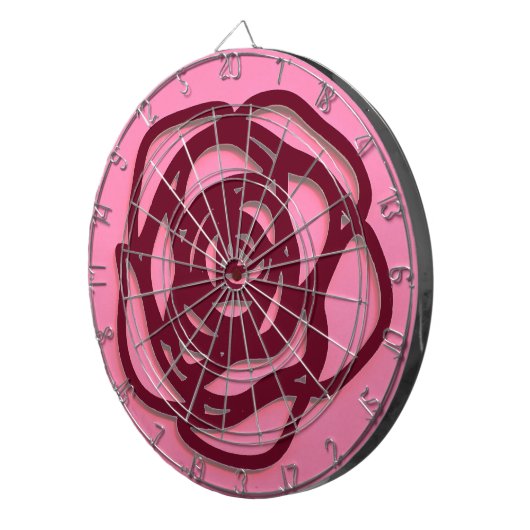 Kies het Roos van de Kleur op Roze Dartbord (Voorkant Rechts)