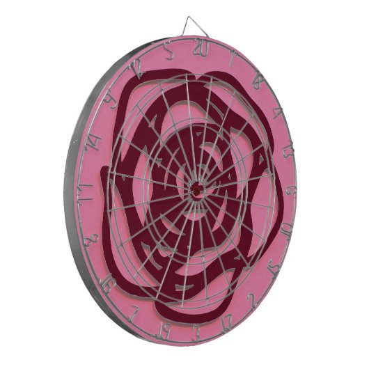 Kies het Roos van de Kleur op Roze Dartbord (Voorkant Links)