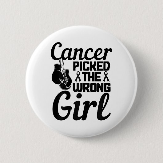 Kies het verkeerde meisje borstkanker Awareness Mo Ronde Button 5,7 Cm (Voorkant)