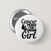 Kies het verkeerde meisje borstkanker Awareness Mo Ronde Button 5,7 Cm (Voorkant /achterkant)