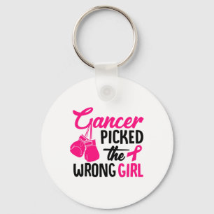 Kies het verkeerde meisje borstkanker bewustzijn sleutelhanger