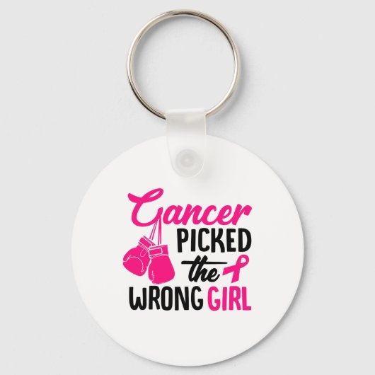 Kies het verkeerde meisje borstkanker bewustzijn sleutelhanger (Voorkant)