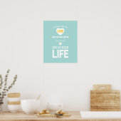 Kies het Werk - Blauwgroen Geel Inspirerend Poster (Keuken)