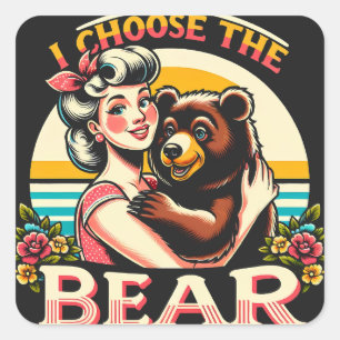  kies ik het Beer Vierkante Sticker