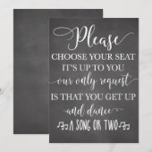 Kies je bord voor je stoel en dans bruiloft (Voorkant / Achterkant)