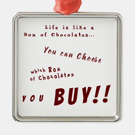 Kies je Chocolade! Metalen Ornament (Voorkant)