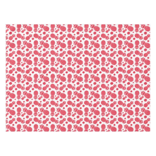 Kies je eigen achtergrondkleur witte ananas tafelkleed (Voorkant (Horizontaal))