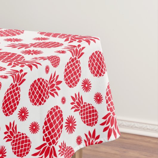 Kies je eigen achtergrondkleur witte ananas tafelkleed (Voorbeeld)