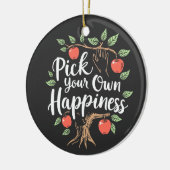 Kies Je Eigen Geluk Appel Pluk Seizoen Herfst Keramisch Ornament (Links)