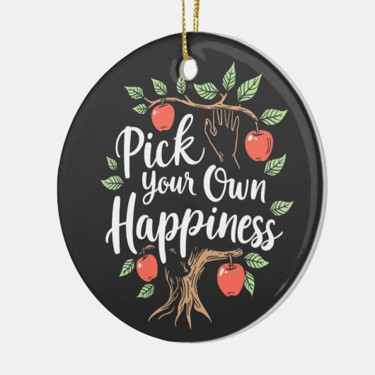 Kies Je Eigen Geluk Appel Pluk Seizoen Herfst Keramisch Ornament (Links)