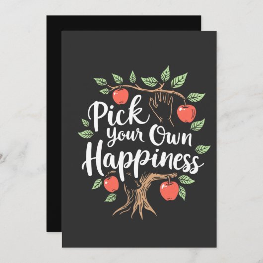 Kies je eigen geluk Apple Picking Season Herfst Aankondiging (Voorkant / Achterkant)