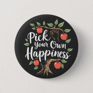 Kies je eigen geluk Apple Picking Season Herfst Ronde Button 5,7 Cm
