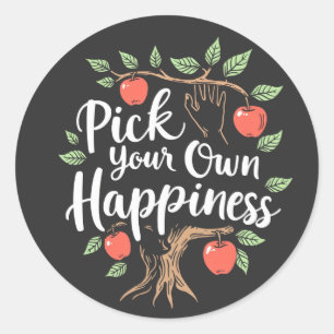 Kies je eigen geluk Apple Picking Season Herfst Ronde Sticker
