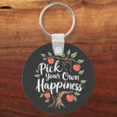Kies je eigen geluk Apple Picking Season Herfst Sleutelhanger (Voorkant)