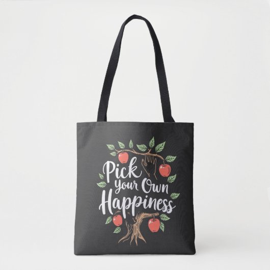 Kies je eigen geluk Apple Picking Season Herfst Tote Bag (Voorkant)