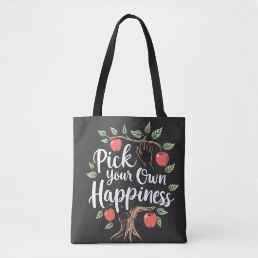 Kies je eigen geluk Apple Picking Season Herfst Tote Bag (Voorkant)