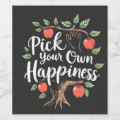 Kies je eigen geluk Apple Picking Season Herfst Wijn Etiket (Enkel label)