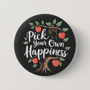 Kies Je Eigen Geluksappel Plukseizoen Herfst Ronde Button 5,7 Cm