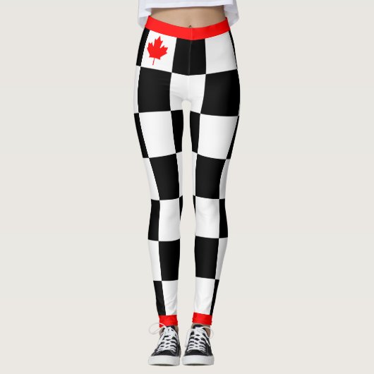 Kies je eigen kleur Canadian Maple Checkered Leggings (Voorkant)