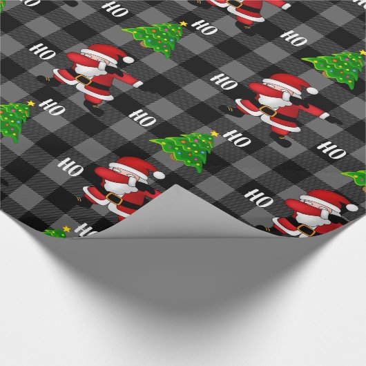 Kies je eigen kleur Funny Santa Claus Dabbing Cadeaupapier (Hoek)