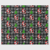 Kies je eigen kleur Funny Santa Claus Dabbing Cadeaupapier (Vlak)