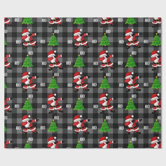 Kies je eigen kleur Funny Santa Claus Dabbing Cadeaupapier (Vlak)