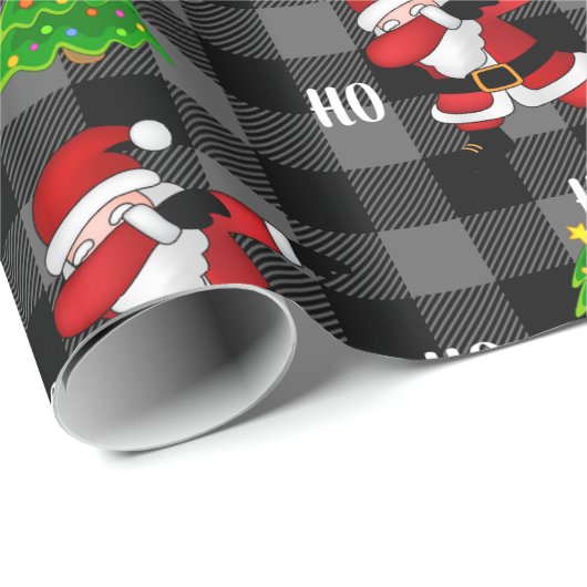 Kies je eigen kleur Funny Santa Claus Dabbing Cadeaupapier (Rol Hoek)