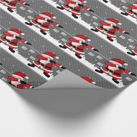 Kies je eigen kleur Funny Santa Claus Dabbing Cadeaupapier (Hoek)