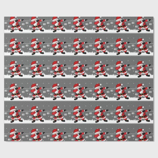 Kies je eigen kleur Funny Santa Claus Dabbing Cadeaupapier (Vlak)