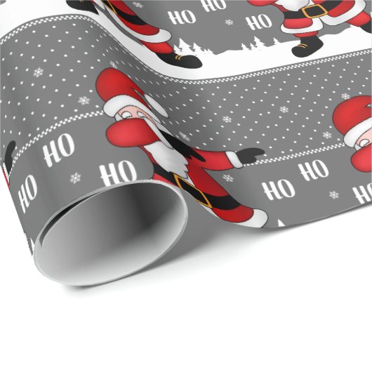 Kies je eigen kleur Funny Santa Claus Dabbing Cadeaupapier (Rol Hoek)