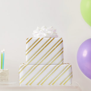 Kies Je Eigen Kleur met Gouden Strepen Cadeaupapier